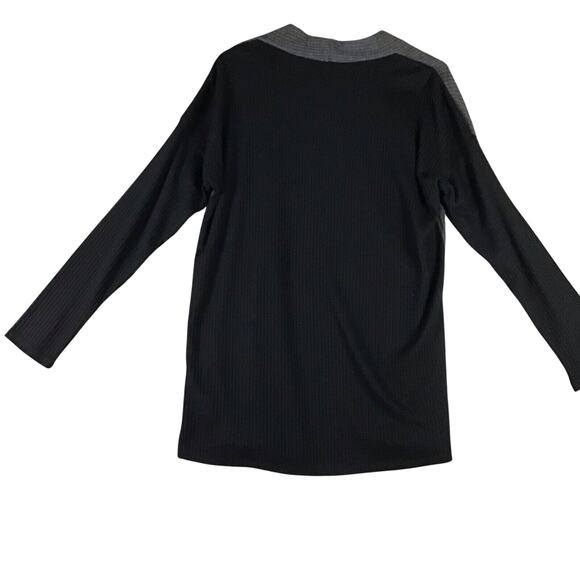 Bobeau Women’s Size MediumOpen Front Cardigan Lightweight Gray Black Colorblock - Picture 8 of 11